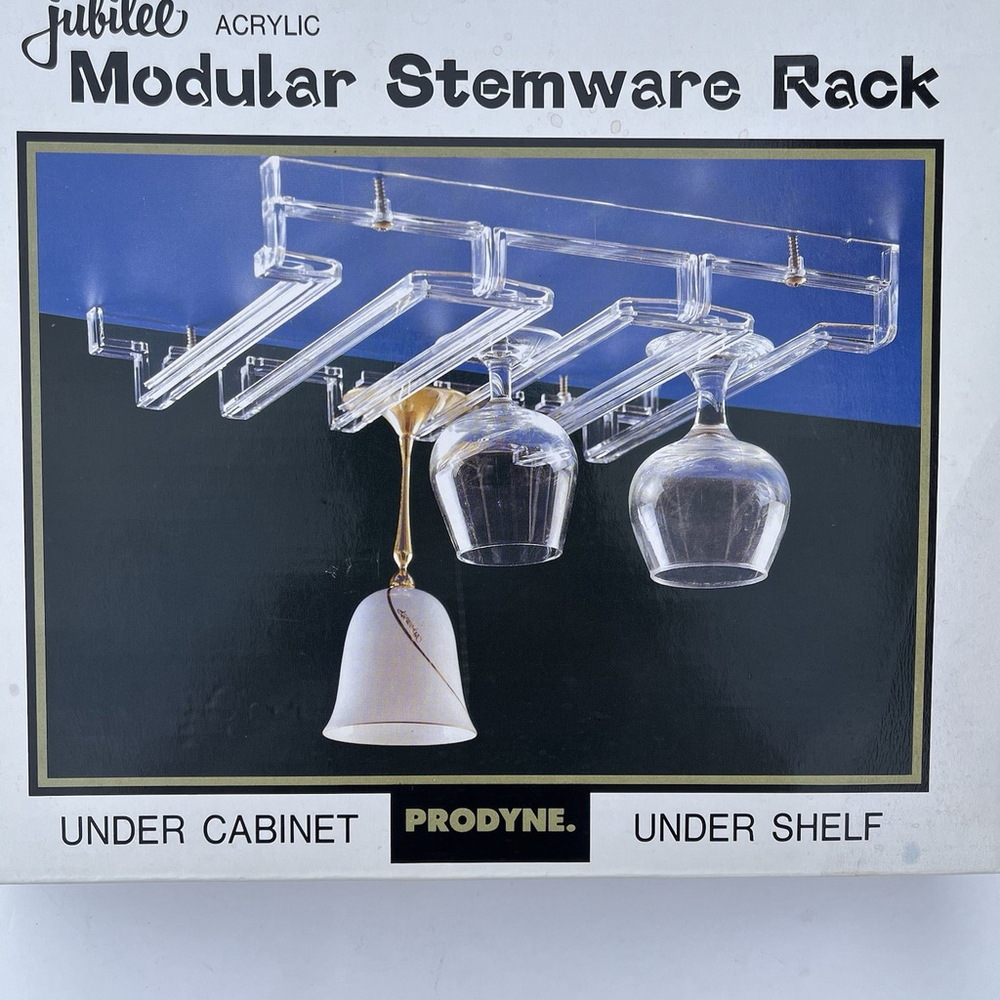 New Jubilee Prodyne Acrylic Under Cabinet or Shelf Stemware Rack - Picture 5 of 9